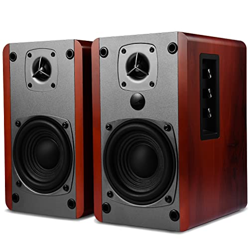 GOBRAN Singing Wood BT27 Enceintes d’étagère Bluetooth Actives avec contrôle et télécommande intégrés – Moniteur de Studio avec 2 entrées de Ligne auxiliaires – 54 Watts (Noyer) - Les Beatles, Paul McCartney, John Lennon, RIngo Starr, George Harrison GOBRAN Singing Wood BT27 Enceintes d'étagère Bluetooth Actives avec contrôle et télécommande intégrés - Moniteur de Studio avec 2 entrées de Ligne auxiliaires - 54 Watts (Noyer) – Image 4