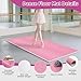 NZELSW Dance Floor Mat Non-Slip with Shoulder Strap Portable and Dance Resistance Band, Dance Floor for Ballet,Jazz, Pop Thick PVC Practice Floor Reusable Mat (Pink, 180cm*90cm*0.35cm)