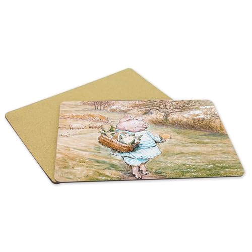 Sets de table en liège Béatrix Potter | Lot de 4 napperons souples grand format 39,5x28,5 cm