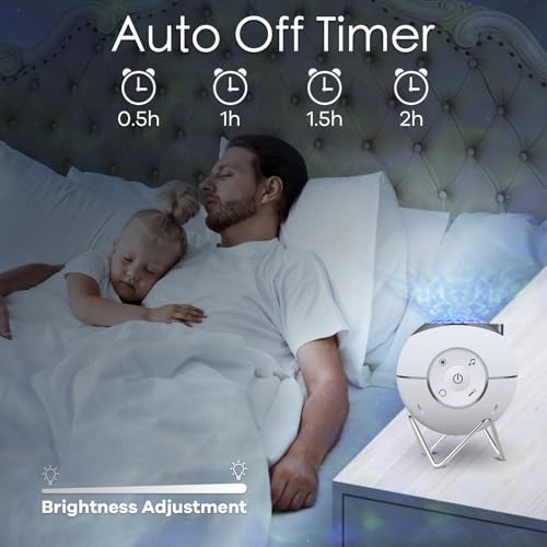 ibell Galaxy Projector, Star Projector 360° Rotation Sensory Lights, Night Light Projector for Bedroom with White Noises and Timer, Star Lights Baby Projector Light for Kids Adults Gifts Room Decor - Image 4