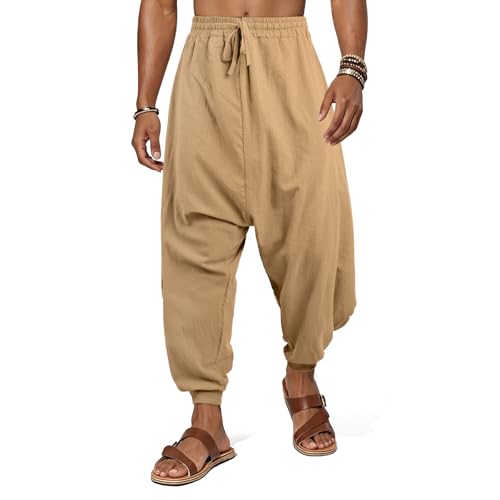 GINGTTO Men's Harem Pants with Pockets Japanese Hippie Joggers for Men Baggy2