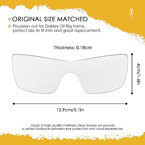 Image of ANSI Z87.1 Replacement Lenses Compatible with Oakley Oil Rig Sunglasses