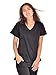 MediChic Mini Marilyn Mock Neck 4 Pocket Scrub Top 4-Way Stretch, Available in Over 20 Colors Black