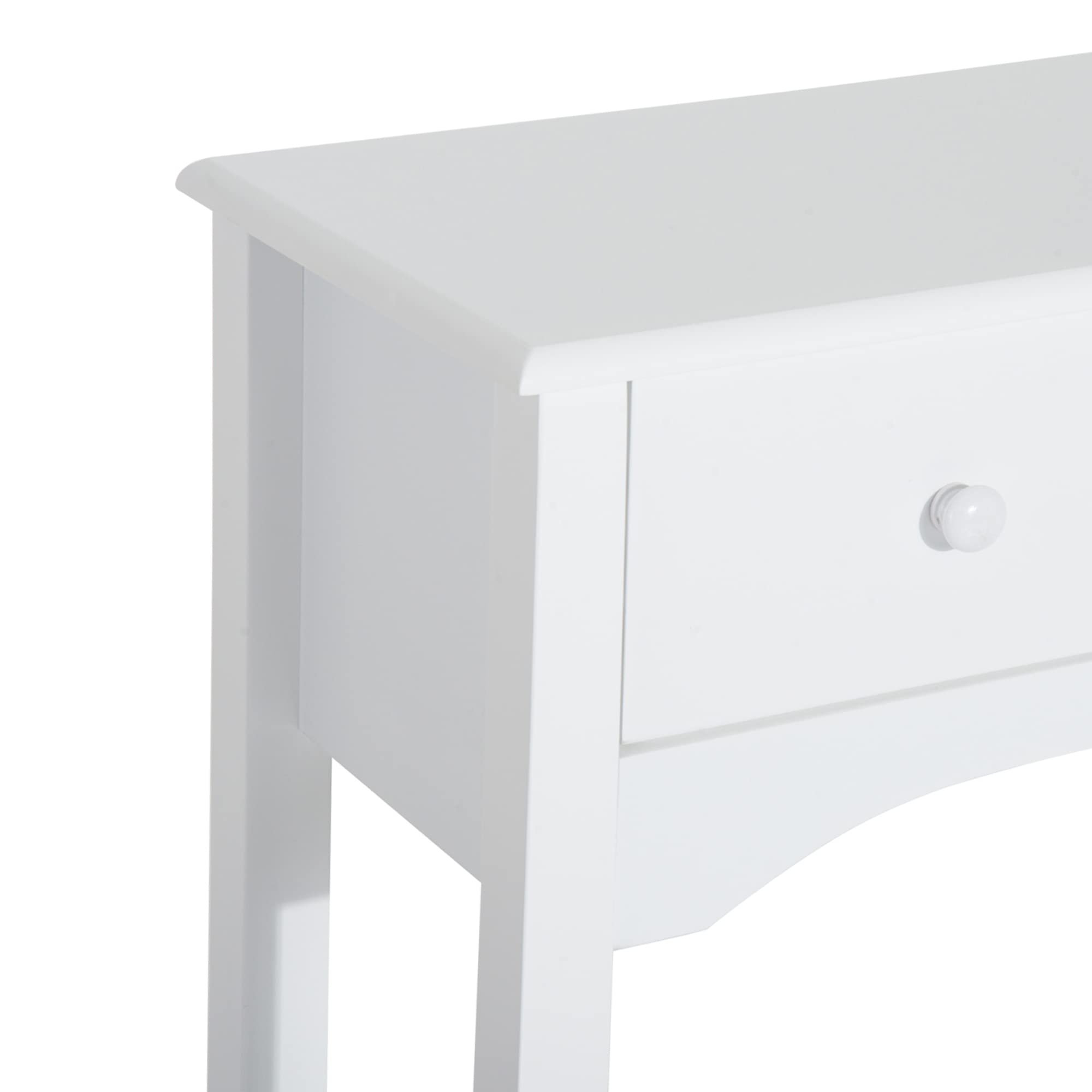 HOMCOM Mesa Consola de Madera Mueble Recibidor de Entrada con 3 Cajones para Salón Pasillo Carga 45 kg 100x32x85 cm Blanco