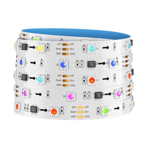 SEZO WS2811 RGB IC LED Streifen 5M 30LEDs/M DC12V PCB Weiß 50Piexls
