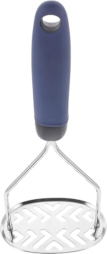 NobeOnbe Potato Masher Stainless Steel Metal Wire Masher Avocado Masher Kitchen Tools for Bean Vegetable Fruit Blue