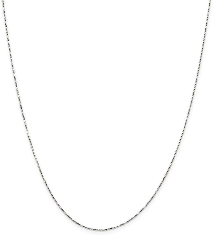 Chain Necklace White Sterling Silver Franco Round 18 in 0.95 mm