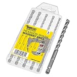 5 x SabreCut SCMPA5 160mm 5.5mm 6mm 6.5mm 7mm 8mm Impact Driver Masonry Hammer Drill Bit Set