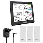 LEVIPE Estacion Meteorologica Inalámbrica, Interio...: 【ESTACIÓN METEOROLÓGICA MULTIFUNCIONAL】: La pantalla le proporciona el calendario (se puede cambiar el mes/día o el día/mes), la semana (7 idiomas: inglés/alemán/italiano/francés/español/danés/holandés), hora de visualización del tiempo ( conmutable ...