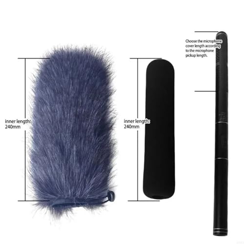 Bonnette fourrure microphone 18cm protection coupe-vent - 6