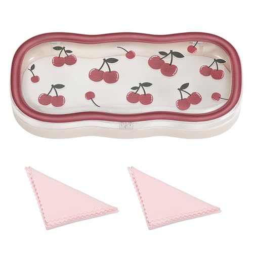Image of MoKo Glasses Case Hard Shell, Cute Eyeglass Case for Reading Glasses, Clear Eyeglasses Case for Women Girls