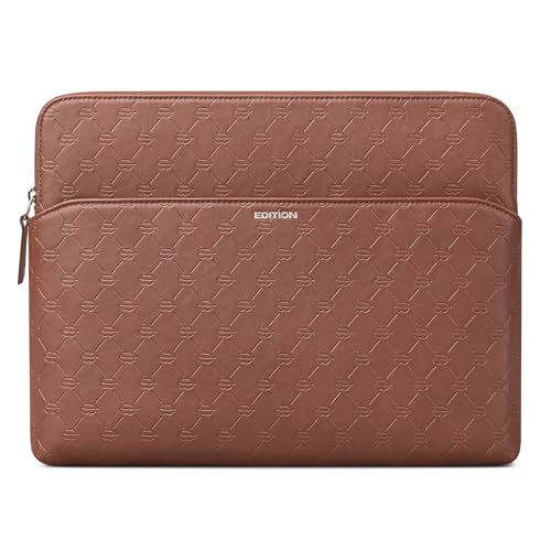 Comfyable x Edition Tablet Sleeve 13 Inch, Compatible with 13" iPad Air/Pro M4 2026, Smart/Magic Keyboard with Pencil Holder, Faux Leather Case with a Front Zip Pocket for Men Women, Brown