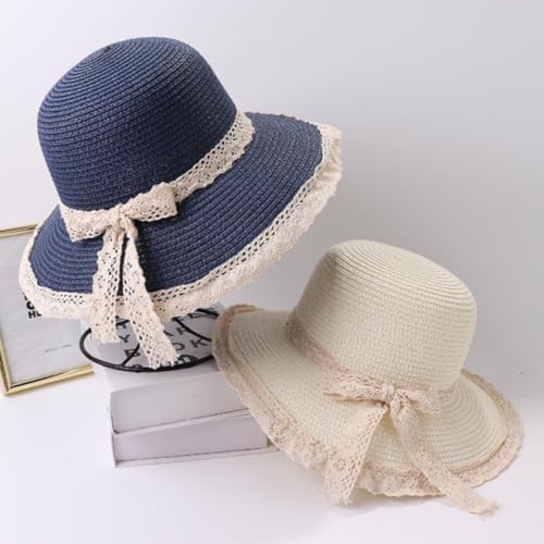 Sombrero de paja plegable para verano con ala ancha miniatura 2