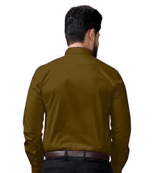Image of Men's Casual Cotton Blend Shirt | Regular Fit | Full Sleeve | Solid Design