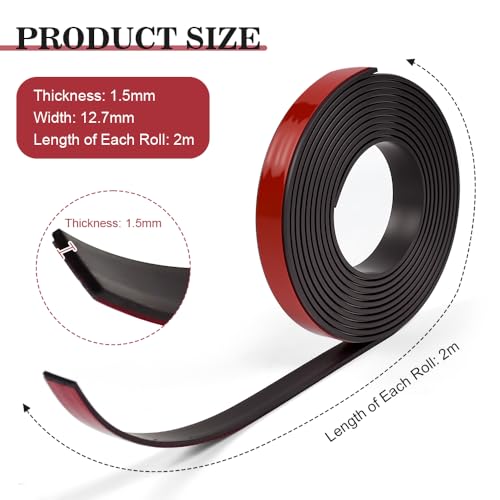 Miniatura 2 de Buzifu 2 Rollo Cinta Magnética Para Mosquiteras 12,7mm X 2m, Cinta Magnética Adhesiva A B, Tiras Magnéticas Para Mosquiteras, Banda Magnéticas Adhesiva Para Mosquitera, Imanes Para Mosquitera Ventana