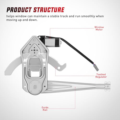 Image of Nilight Power Window Regulator with Motor for Ford Ranger 1993-2011 | Door Glass Lift Assembly 741-831 fits the front driver-side left door and restores smooth powered window movement