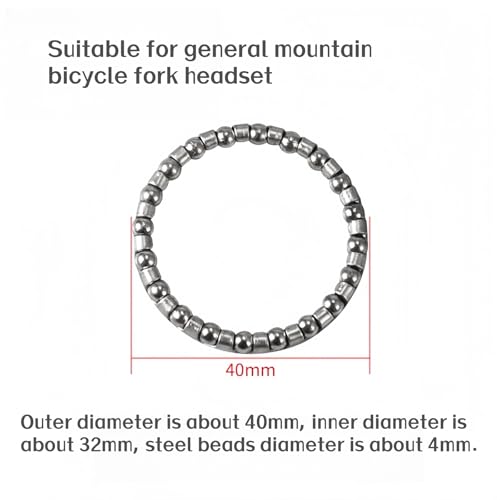 Bicycle Headset Bearings 4 PCS 5/32 Inch x 20 Balls Stainless Steel Headset Bearings Caged for Mountain MTB Bikes Bearing Repair Accessories