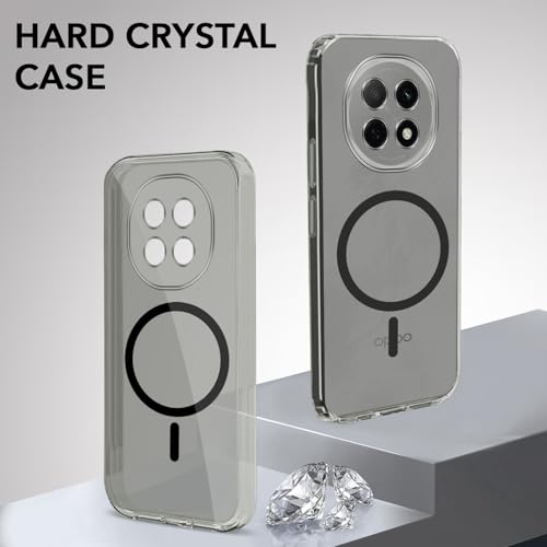 Image of Jkobi Lifetime Anti-Yellow MagSafe Compatible Clear Back Cover Case for Oppo F29 Pro (Sleek Hard Crystal | Shockproof and Camera Protection)