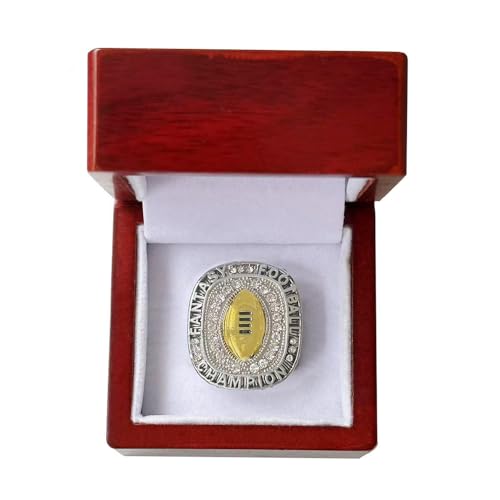Kuseli 2018 Fantasy Football Championship Ring Trophy Prize for Fans Mens' Souvenir Gift (with Box)
