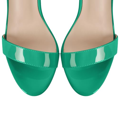 Image of Platform Stiletto High Heels for Women, Round Open Toe Ankle Strap Sexy Heeled Sandals for Wedding Party Dress