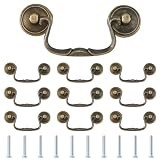 SUPERFINDINGS Set di 10 maniglie vintage, 34 x 92 x 8,5 mm, in bronzo anticato, per cassetti, cassetti, in lega, per armadio da cucina, comodino