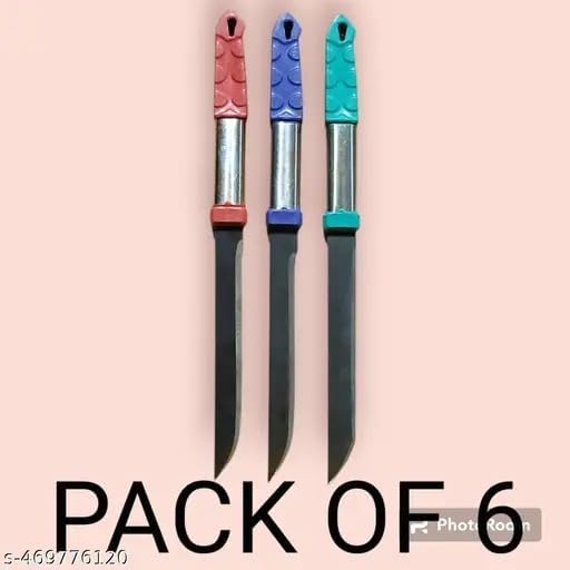Image of 6 Pcs Iron Kitchen Knife Set Chef Knife for Home & Restaurant Multipurpose Knives for Vegetables Fruits Meat & More Durable Sharp Blade Cooking Knife Set
