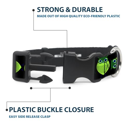 Pince à col étroit Chouettes Spin Noir et Plastique Vert Buckle Down pour petite chemise - 5
