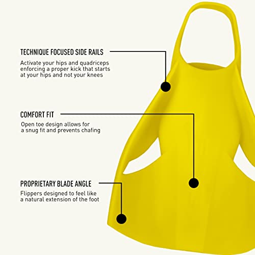 FINIS Edge Swim Fins for Men & Women - 100% Silicone Training Fins - Build Leg Strength & Endurance - Large
