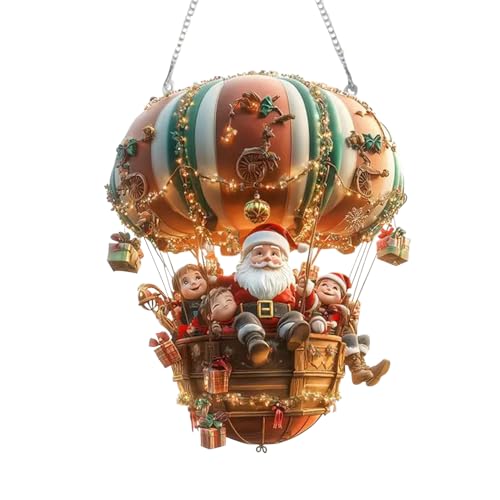 Hängende Weihnachtsdeko Mit Weihnachtsmann-Heißluftballon –...