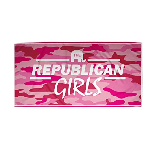 Republican Girls Camo Back Blue Make Keep America Great Again Republican Girl Patriot Party Maga Nra Beach Towel Rectangle (30”X60”) Oversized, Super Absorbent Sand Free Thick Large Pool Towel #TOP6