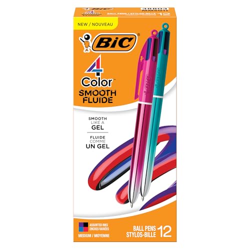 BIC 4-Color Retractable Ballpoint Pens, Medium Point, 1.0mm, 12-Count - image 1