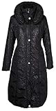 Italy Donna Damen Lang Wintermantel Ballon Mantel Steppmantel Parka Trench Coat Schwarz 36 38 40 42 44 46 48 50 52 54 M L XL XXL 3XL warm Jacke (42)