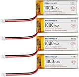 MakerHawk 4 Pack 3.7V 1000mAh LiPo Battery Rechargeable 1S 102050 Lithium Polymer Batteries with Dual Protection Board, Micro JST 2.0 Connector Plug for Electronic Device