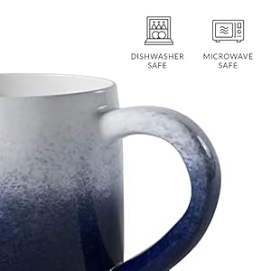 Set of 4 Large 16oz Ceramic Coffee Mugs – Stoneware Coffee Mug Tea Cup Set, 5.25” x 3.75”, Blue/Ivory Set of 4 Large 16oz Ceramic Coffee Mugs–Stoneware Coffee Mug Tea Cup Set 525 x 375 BlueIvory