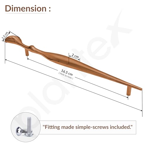 Image of Plantex Cabinet Handle /Kitchen Cabinet Door Handle /Wardrobe /224 mm Cupboard Handle /Door Pull-Push Handle for Home /Office - Pack of 2 (Rose Gold)