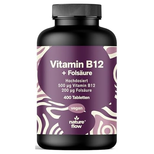 Vitamin B12 hochdosiert - 400 Tabletten mit 500µg Vit B12 + 200µg Folsäure - zertifiziert Laborgeprüft - Vegan & Produziert in Deutschland - Verpackung kann variieren