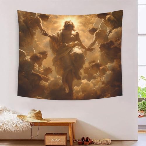 Tapisserie Jésus mythique 3D grand format 180x230cm pour décoration murale