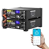 48V 200Ah Lithium LiFePO4 Solar Battery(2 Pack 48V 100AH), Support Inverter Communication, Built-in 100A BMS with Bluetooth,10.24kWh Capacity, 6000+ Cycles, Perfect for Off-Grid, Solar, Backup Power