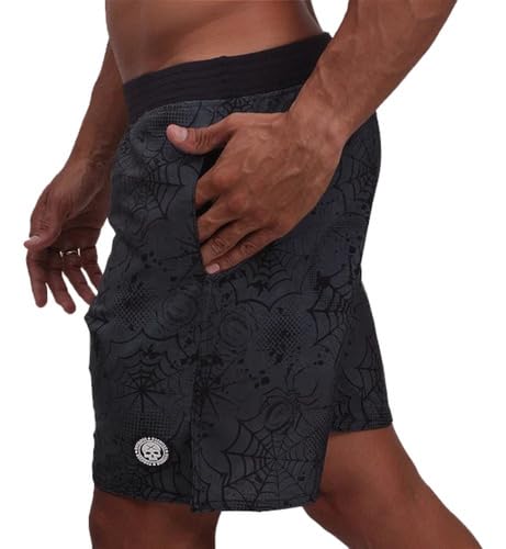 Bermuda Masculina Bs Cross Cinturada Para Treino Academia - Aranha Black - P