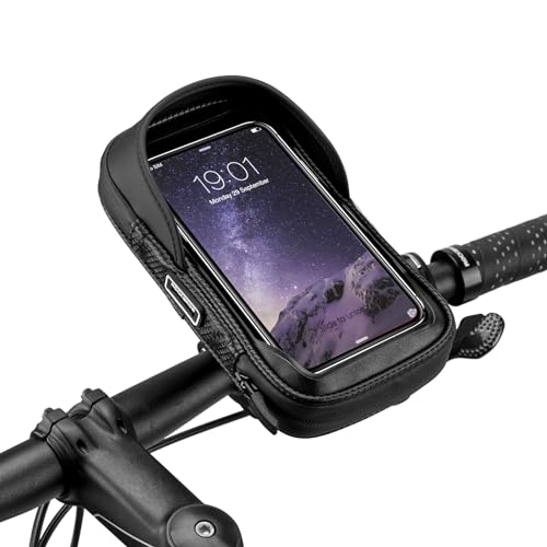 ROCKBROS Bike Motorcycle Phone Mount Handlebar Bag - 360° Rotatable Waterproof Shockproof Phone Holder for iPhone up to 7'' | Bicycle Cycling & Motorcycle Accessories