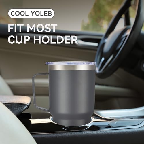 Image of 30 oz Stainless Steel Tumblers Bulk with Handle and Lid, 8 Pack | Powder Coated, Double Wall Vacuum Insulated, Leak Proof Lid, Keep Drinks Cold and Hot, for office, party, camping, Grey