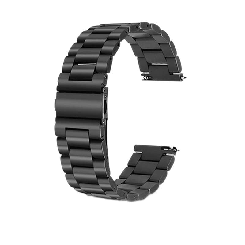 Bracelet de montre en acier 20mm noir universel pour le sport et les réunions d'affaires
