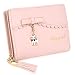 UTO Women's Wallet Cute Kitty Bowknot PU Leather Card Holder Organizer Girls Small Coin Purse with Tassel Zipper Pink