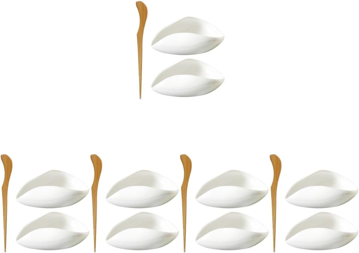 Cabilock 5sets Tea Leaf Vessel and Coffee Bean Display Plate Tea Scoop and Holder for Kitchen Use