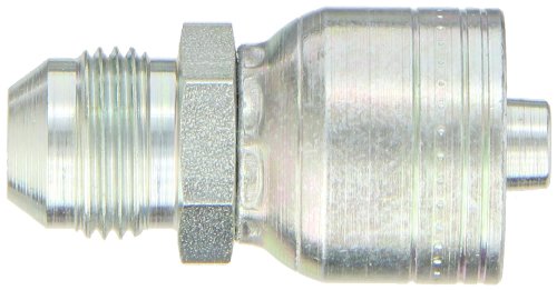 Image of Aeroquip 1AA8MJ6 Carbon Steel Global TTC (Thru the Cover) Crimp Hose Fitting Male SAE, Straight, 3 /8 inch Hose ID, 3 /4 inch - 16 Thread