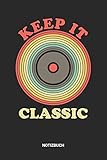  Notizbuch: A5 Notizheft mit leeren Linien für einen Vintage Retro Schallplatten Liebhaber? Ideales Longplay Journal oder Notizbuch für alle die Vinyl ... Geschenkidee für Männer und Frauen