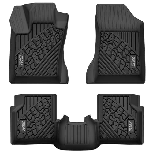 3W Floor Mats Fit for 2017-2026 Jeep Compass, TPE All Weather Custom Fit First and Second Rows Full Set Car Mats, Black