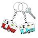 Grevosea 2 Pcs RV Camper Keychain, Camper Keyring Camper Accessories Trailers Retro Camping Car Keychain for Camper Decor RV Travel Camping Trip Souvenirs
