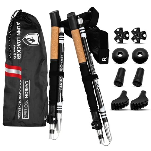 ALPIN LOACKER Leichte Trailrunning Stöcke faltbar Carbon und Wanderstöcke I Hochwertige Trekkingstöcke für Outdoor und Bergsport, 100-120cm