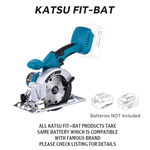 KATSU FIT-BAT Cordless Brushless Circular Saw 21V/18V 5 Inch 125mm with 30T Blade Portable Long Handle Adjustable Cutting Angle and Depth, No Battery and Charger 102791 2 KATSU FIT-BAT Cordless Brushless Circular Saw 21V/18V 5 Inch 125mm with 30T Blade Portable Long Handle Adjustable Cutting Angle and Depth, No Battery and Charger 102791 - Image 2